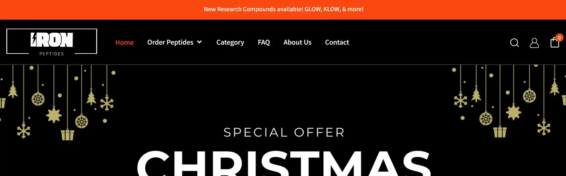 Iron Peptides storefront banner